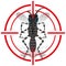 Nature, Aedes Aegypti Mosquito with stilt sights signal or target, Front