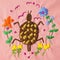 nature animal beetle, turtle, tortoise flower mind spiritual craft healing mental embroidery mandala handmade leisure hobby sewing