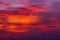 Nature background. Red sky at night and clouds. Beautiful and co