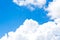 Nature background. white clouds over blue sky soft focus.