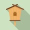 Nature bird house icon, flat style