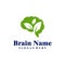 Nature Brain logo design vector. Creative Brain with Leaf logo concepts template