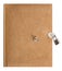 Nature colored retro diary book with lock and key