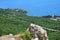 Nature Crimea - view from Mount Foros to Black Sea and the village of Sanatornoye