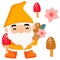 Nature cute gnome vector illustrations mushrooms