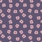 Nature decorative seamless pattern with scandi lilac random flowers shapes. Purple background