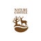 Nature deer forest brown coffee bean logo design vector