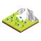 Nature Disaster Concept 3d Isometric View. Vector