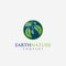 Nature / earth leaf planet logo icon vector