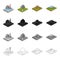 Nature, ecology, mount and other web icon in cartoon style.Mountain, hill, plain, icons in set collection.