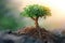 Nature embrace Human hand holds tree, celebrating World Environment Day