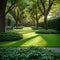Nature in focus Green trees and a vibrant lawn in landscaping
