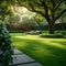 Nature in focus Green trees and a vibrant lawn in landscaping