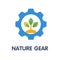 Nature gear flat icon style illustration design on white background