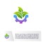 Nature Gear logo Design Vector Template. Mechanic with Leaf Icon Symbol. Colorful Icon