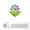 Nature Gear logo Design Vector Template. Mechanic with Leaf Icon Symbol. Colorful Icon