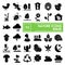 Nature glyph icon set, environment symbols collection, vector sketches, logo illustrations, conservation signs solid