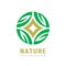 Nature green leaves concept business logo design. Ecology environmental sign. Health care icon. Sprout harvest symbol.