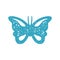 Nature hand drawn elegant butterfly winged insect summer spring wild fauna flora blue grunge texture