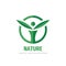 Nature human character logo design. Healthy concept sign. Vector illustration