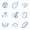 Nature icons set. Included icon as Snow weather, Water drop, World weather signs. Vector