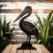 Nature-inspired Metal Pelican Sign With Bold Outline