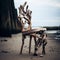 Nature-inspired Wooden Beach Chair With Twisted Branches