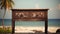 Nature-inspired Wooden Console Table With Beach Setting