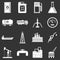 Nature items icons set grey vector