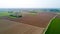 Nature and landscape: aerial view of a field, cultivation, countryside, farming, green grass,
