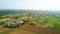 Nature and landscape: aerial view of a field, cultivation, countryside, farming, green grass,