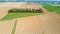 Nature and landscape: aerial view of a field, cultivation, green grass, countryside, farming,