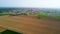 Nature and landscape: aerial view of a field, cultivation, green grass, countryside, farming,