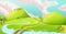 Nature landscape, cartoon game background