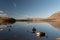 Nature landscape,Connemara, Ireland, Lough Inagh, Lakes with blue water, mountains in the background