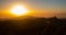 Nature and landscape of the Gran Canaria. Mirador Roque Nublo . mountains over the sunset and views of Tenerife.