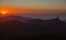 Nature and landscape of the Gran Canaria. Mirador Roque Nublo . mountains over the sunset and views of Tenerife.