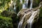 Nature landscape of Krushuna. Forest waterfalls. Long exposure.