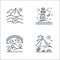 nature and landscape line icons. linear set. quality vector line set such as desert, rainbow, lighthouse
