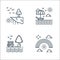 Nature and landscape line icons. linear set. quality vector line set such as rainbow, garden, sunbed