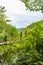 Nature landscape tourists on footbridge. Plitvice Lakes National Park Croatia