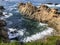 Nature landscape view, the waves beat the rocks