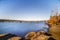 Nature landscapes of Lake Washington with long exposure shot.