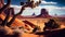 Nature landscapes in Monument Valley sand, rock, eroded ,generative AI