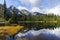 Nature landscapes of Mt Baker Picture Lake and Bagley Lake trail in Autumn.