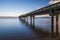 Nature landscapes of trestle bridge Dash point Pier with long exposure shot.