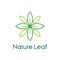 Nature leaf logo. double cross leaves icon with line art concept design. Garden Park icon. eco company logo. pharmacy logo