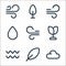 Nature line icons. linear set. quality vector line set such as cloud, leaf, wave, flower, wind, water, wind, tree