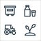 nature line icons. linear set. quality vector line set such as plant, tractor, milk bottle