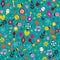 Nature love harmony fun characters seamless pattern